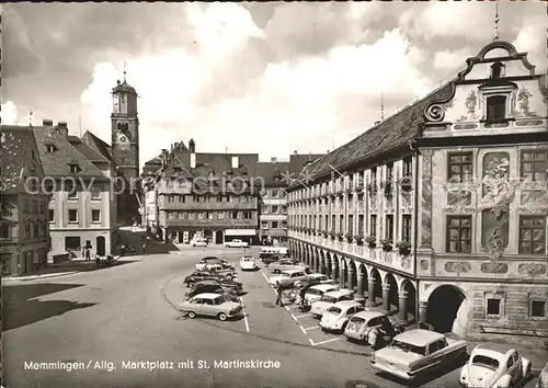 Memmingen Marktplatz mit St Martinskirche Kat. Memmingen