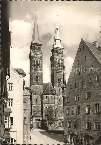 Nuernberg Blick vom Weinmarkt auf St Sebalduskirche Kat. Nuernberg