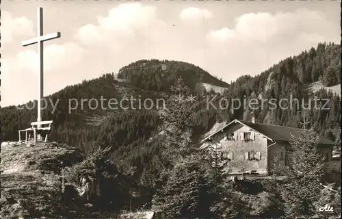 Pfronten Kappeler Alm mit Edelsberg Gipfelkreuz Kat. Pfronten