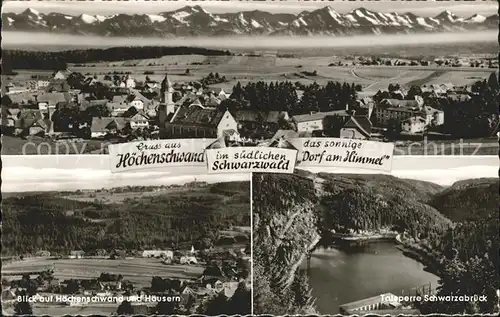 Hoechenschwand Panorama mit Haeusern Talsperre Schwarzabrueck Kat. Hoechenschwand