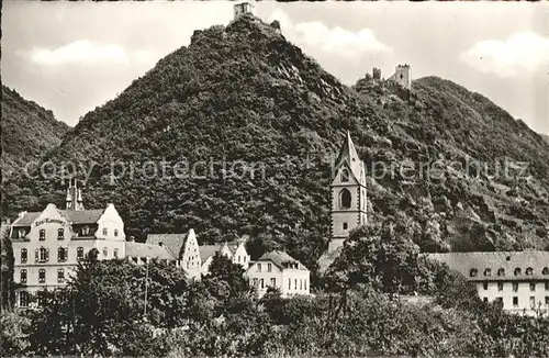 Kamp Bornhofen mit den feindlichen Bruedern Burgen Liebenstein und Sterrenberg Kat. Kamp Bornhofen