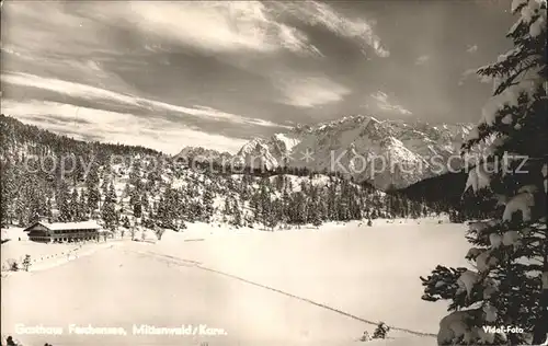 Mittenwald Karwendel Tirol Gasthaus Ferchensee Panorama Kat. Schwaz