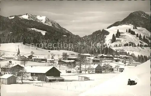 Obermaiselstein mit Wannenkopf und Bolsterlangerhorn Kat. Obermaiselstein