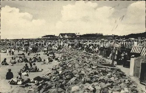 Buesum Nordseebad Sand und Korbstrand am neuen Deich Kat. Buesum