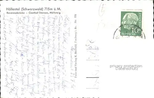 Hoellental Schwarzwald Ravennabruecke Gasthof Sternen Hoellsteig Kat. Buchenbach