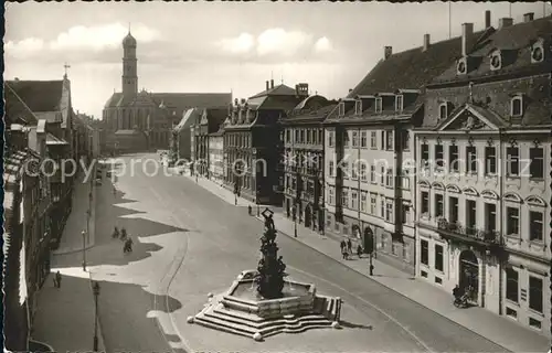 Augsburg Maximilianstr mit Herkulesbrunnen und St Ulrich Kat. Augsburg