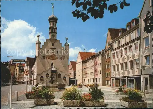 Kempten Allgaeu Rathausplatz mit Rathaus Kat. Kempten (Allgaeu)