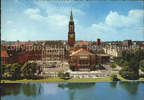 Kiel Kleiner Kiel mit Rathaus und Stadt Kat. Kiel