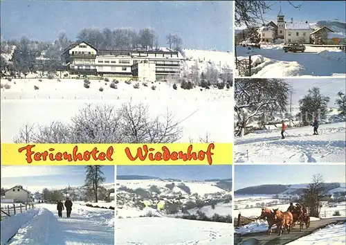 Baustert Ferienhotel Wiedenhof Ortsansicht Skilaufen Wandern Pferdekutschenfahrt Kat. Baustert