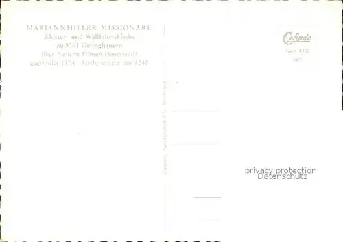 Oelinghausen Kloster und Wallfahrtskirche Marianhiller Missionare Fliegeraufnahme Kat. Arnsberg