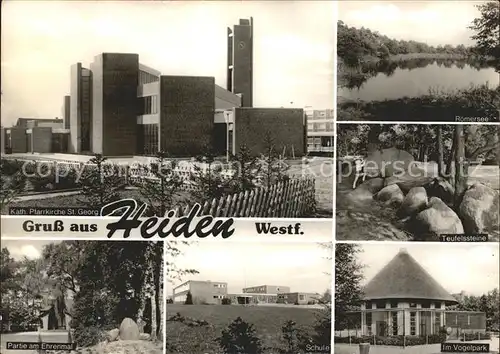 Heiden Borken Kath Pfarrkirche St Georg Roemersee Teufelssteine Ehrenmal Schule Vogelpark Kat. Heiden