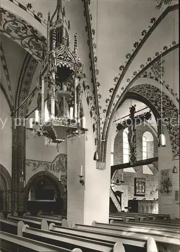 Moelln Lauenburg St Nicolai Kirche Suedl Seitenschiff mit Chorblick Kat. Moelln