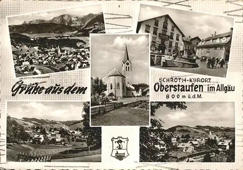 Oberstaufen Total und Ortsansichten Kirche Kat. Oberstaufen