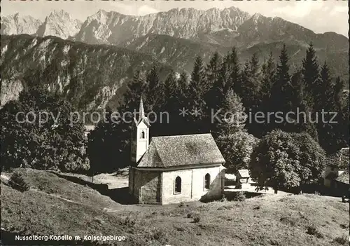 Kiefersfelden Nusslberg Kapelle mit Kaisergebirge Kat. Kiefersfelden