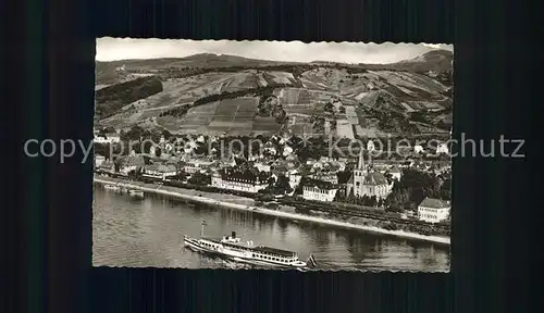 Unkel Blick auf den Rhein Dampfer Weinberge Kat. Unkel