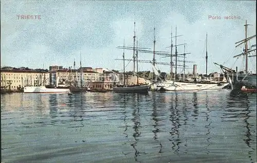 Trieste Porto vecchio Segelschiffe Dampfer Kat. Trieste
