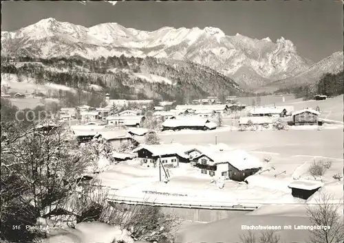 Bischofswiesen Winterpanorama mit Lattengebirge Kat. Bischofswiesen