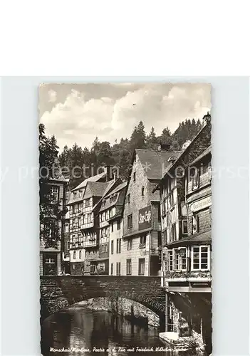 Monschau Partie an der Rur mit Friedrich Wilhelm Bruecke Kat. Monschau