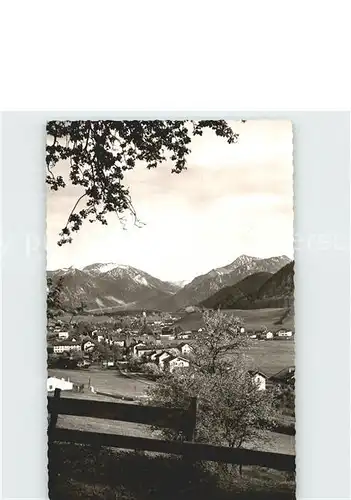 Hausham Panorama mit Jaegerkamp und Brecherspitze Bayerische Voralpen Kat. Hausham