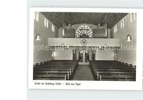 Ascheberg Holstein Kirche Blick zur Orgel Kupfertiefdruck Kat. Ascheberg (Holstein)