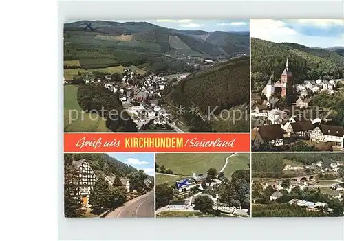 Kirchhundem Teilansichten Kirche Bettinghof Panorama Kat. Kirchhundem Hochsauerland