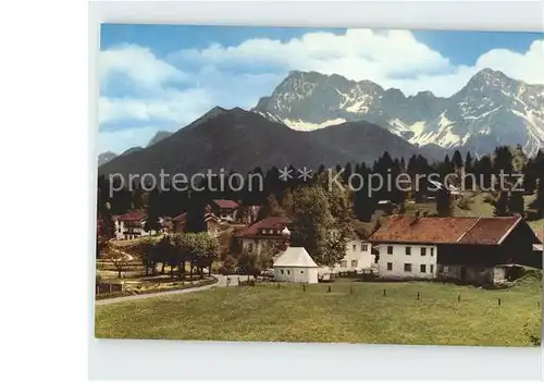 Klais Blick auf Karwendel Gebirge Kat. Kruen