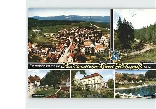Hohegeiss Harz Panorama Kurort Wolfsbachtal Waldbad Bundesbahn Kurheim Parkanlagen Kat. Braunlage