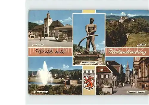 Hohenlimburg Rathaus Warmwalzer Denkmal Schloss Freiheitsstrasse Lennepark Fontaene Wappen Kat. Hagen