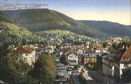 Wildbad Schwarzwald Blick von der Olgastrasse Kat. Bad Wildbad