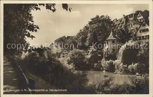 Tuebingen Neckarpartie mit Hoelderlinturm Kat. Tuebingen