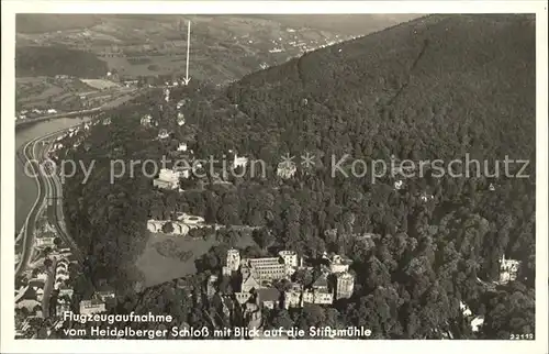 Heidelberg Neckar Schloss mit Stiftsmuehle Fliegeraufnahme Kat. Heidelberg