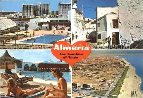 Almeria Hotel Swimmingpool Strand Fliegeraufnahme Kat. Almeria