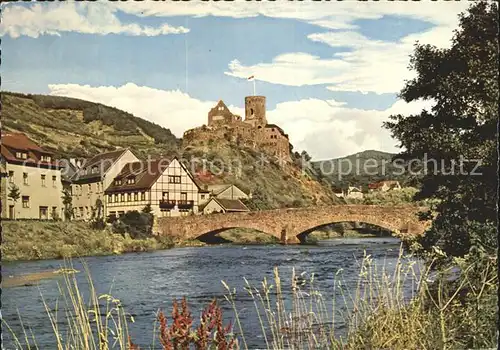 Heimbach Eifel Bruecke Schloss Kat. Heimbach