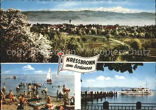 Kressbronn Bodensee Panorama Strand Bodenseefaehre Anleger Kat. Kressbronn am Bodensee