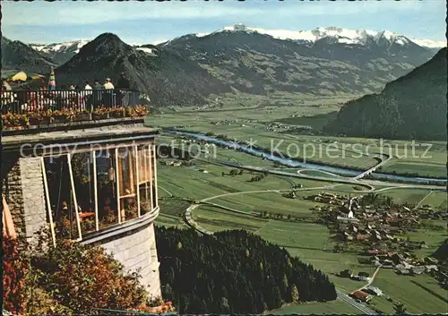 Wiesing Tirol Blick von der Kanzelkehre auf Inntal Autobahn und ins Zillertal Kat. Wiesing Schwaz