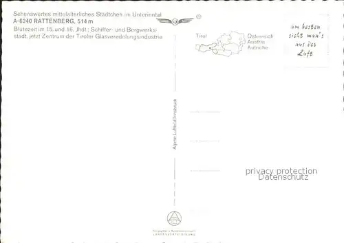 Rattenberg Tirol mit Kaisergebirge Inntal Autobahn Radfeld Burgruine Schlossberg Fliegeraufnahme Kat. Rattenberg