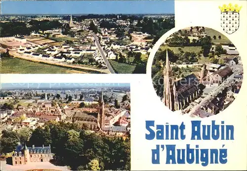 Saint Aubin d Aubigne Vue generale Le chateau l eglise le centre Kat. Saint Aubin d Aubigne