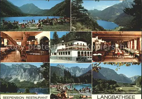 Ebensee Oberoesterreich Seepension Restaurant Langbathsee Gaststube Speisesaal Seepartie Kat. Ebensee Salzkammergut