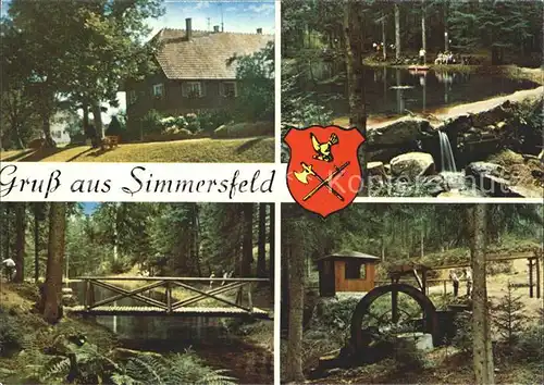 Simmersfeld Schwarzwaldhaus Wehr im Zugbach Wasserrad obere Saegmuehle Kat. Simmersfeld