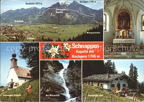 Grassau Chiemgau Hochfelln Hochgern Schnappen Kapelle Altar Wasserfall Staudacher Alm Kat. Grassau