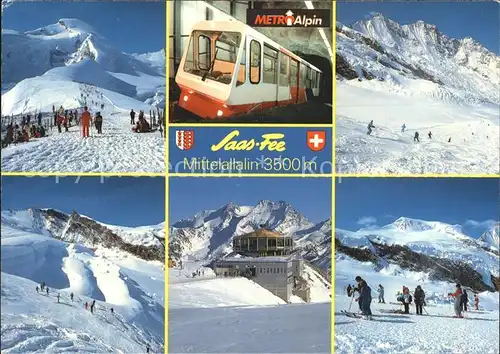 Saas Fee Mittelallalin Metro Alpin Drehrestaurant Skipisten Kat. Saas Fee