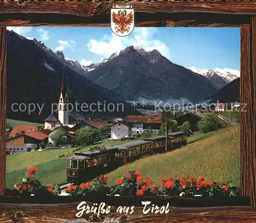 Telfes Stubai Stubaitalbahn Stubaier Alpen mit Zuckerhuetl Kat. Telfes im Stubai