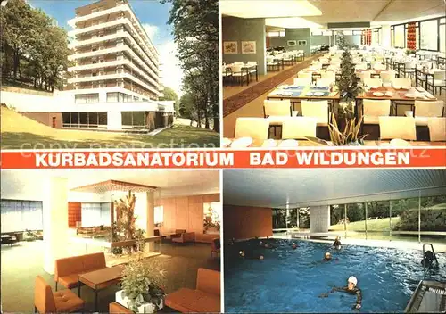 Bad Wildungen Kurbadsanatorium Speisesaal Halle Hallenbad Kat. Bad Wildungen