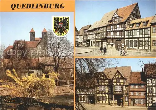 Quedlinburg Burgberg mit Stiftskirche und Schloss Steinweg Schlossberg Klopstockhaus Kat. Quedlinburg