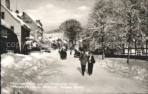Willingen Sauerland Strassenpartie im Winter Kat. Willingen (Upland)