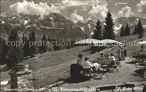 Garmisch Partenkirchen Bayernhaus Terrasse Kat. Garmisch Partenkirchen