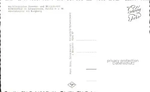 Koenigsfeld Schwarzwald mit Burgberg im Hoernlebachtal Kat. Koenigsfeld im Schwarzwald
