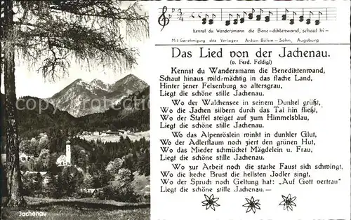 Jachenau Gasthaus Pension Zur Jachenau mit Lied Kat. Jachenau