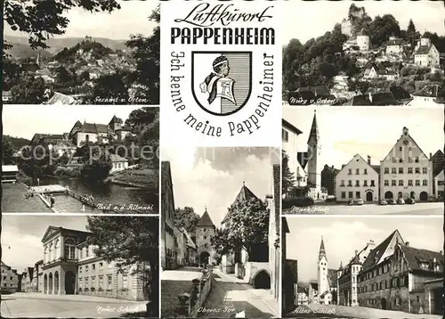 Pappenheim Mittelfranken Burg Freibad Marktplatz Schloss Oberes Tor Kat. Pappenheim