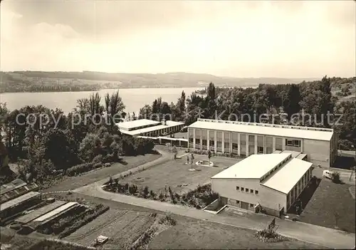 Gaienhofen Fliegeraufnahme Schloss  Ambrosius Blaser Gymnasium mit Bodensee Kat. Gaienhofen